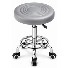 라온프리 미용 원형 이동식 바퀴의자, 1개, 그레이