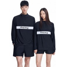 써프리 루즈핏 커플 반집업 래쉬가드 상하의 세트 남성 여성 체형커버 수영복