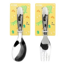 【KOM】童趣316兒童湯匙叉子套組(316不鏽鋼湯匙叉子), 1個, 恐龍