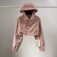 歐美街頭工裝風短款衝鋒衣 寬鬆連帽薄外套