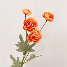 露蓮花 仿真花 4頭人造花束, 1個, 橘色