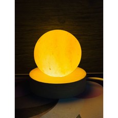 迷你小鹽燈 usb鹽燈 精油燈 led燈座 小圓球鹽燈 金元寶鹽燈 招財蛋 方磚 小愛心 小夜燈 夜燈, 大圓球配圓型暖光