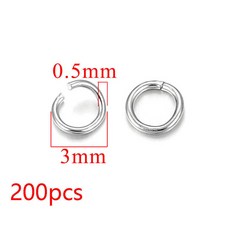 100-200 개/몫 Diy 쥬얼리에 대 한 3/4/5/6/7/8/10mm 스테인레스 스틸 골드 도금 점프 링 커넥터 액세서리, 07 Steel 3mm200pcs
