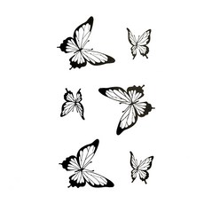 포인트 나비 블랙 타투 스티커, 1개