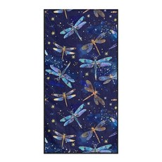 Renewold 자동차 시트 타월 커버 체육관 러닝 서핑 자동차 시트 커버 블루 나비 프린트 쿠션 매트 범용 핏 보관 가방 포함 피크닉 캠핑 담요 패드 수영복 커버업, Blue Dragonfly