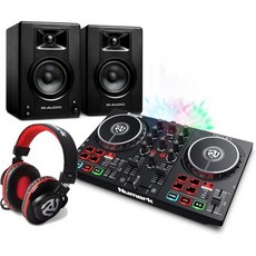 Numark 파티 믹스 MKII DJ 컨트롤러 세트 - 믹서 오디오 인터페이스 스튜디오 모니터 스피커 및 헤드폰 포함