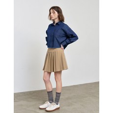 매장정품 제너럴아이디어 데님 워싱 세미 크롭 셔츠 [NAVY] WBE1L03504