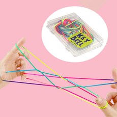 KeyBell kc인증 5색상 5p 1m60cm 실뜨기 실놀이 고급 무지개 칼라끈 보관상자set #6003