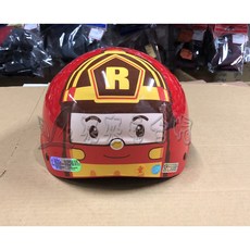 華泰 羅伊 ROY大臉 波力救援小夥伴 正版授權卡通 兒童1/2安全帽 透氣舒適 守護寶貝安全, 紅,小童, 1個