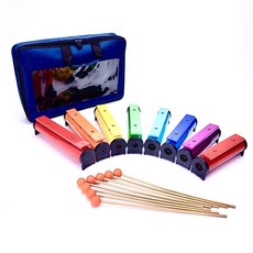 奧福音樂 八音磚 兒童打擊樂器 幼兒園教學專用 彩虹音磚 鋁板琴 附收納包, 1個