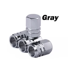 AUTCOAT 4Pcs 알루미늄 자동차 바퀴 타이어 밸브 캡 타이어 림 스템 커버 Airdust 자동차 오토바이 트럭 자, 09 Silver