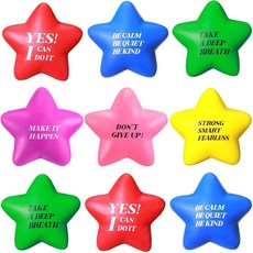 Chalyna 30피스 동기 부여 스타 스트레스 볼 견적 릴 볼 2.2인치 폼 청소년을 위한, Assorted Colors