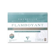 【時代中西畫材】法國 Clairefontaine 克萊爾方丹 FLAMBOYANT 創意粗紋水彩紙 300g 四邊封膠，水彩愛好者首選，呈現豐富色彩層次, 1個