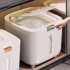 위시월드 원터치 밀폐 방습 쌀통 10kg, 1개