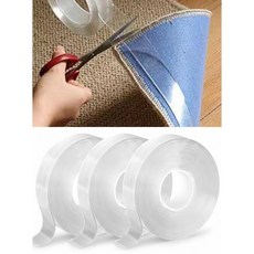 야오템 자국없는 초강력 접착 실리콘 양면 테이프, 3cmX3m, 3개