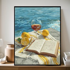 컬러데이 유화그리기 세트 DIY 명화 피포페인팅 40x50cm, 노을빛 레몬 와인, 1세트, 노을빛 레몬 와인