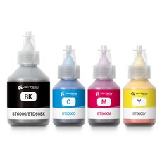 잉크다파라 엡손 호환잉크 BTD60 BT6000 BT5000 세트, 검정+파랑+빨강+노랑, 1세트