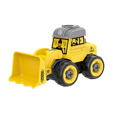 雪倫小舖 擰螺絲DIY可拆裝玩具車 可組裝工程車玩具 直升機 推土機 汽車組裝玩具, 推土車, 1個