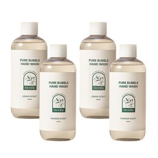 미클리 퓨어 버블 핸드워시 480ml x 4개 손세정제 리필, 퓨어버블 핸드워시 레몬향 x