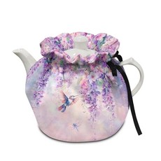 Xoenoie 핑크 벚꽃 프린트 찻주전자용 면 티 코시 따뜻한 찻주전자 커버 가정용 주방 식탁 장식용 보온 주전자