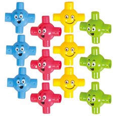 에듀셰이프 소프트 스마일 연결 블록(12pcs) 유연한 영아용 끼우기 장난감, 1세트, 혼합