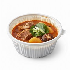 [세트] 국내생산 감자탕 225파이 탕용기 + 뚜껑 세트/전자레인지가능 포장 배달용기, 50세트