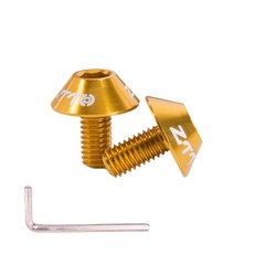 자전거디스크브레이크패드 ZTTO 도로 자전거 C 브레이크 켈리퍼 볼트 병 케이지 나사 초경량 AL7075 및 키 렌치, 2) 2pcs Gold, 2) 2pcs Gold