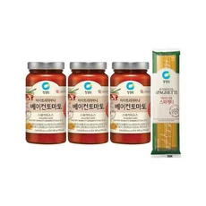 청정원 베이컨토마토 파스타소스 600g 3개 + 스파게티면 500g 1개, 청정원 베이컨토마토 파스타소스, 600g, 3개 + 스