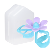 꼬꼬노리 국산 열탕소독 츄츄블룸 밴드 치발기 + 케이스 / 실리콘 손목치발기 아기띠치발기 모빌 아기체육관 활용, 보라, 1개