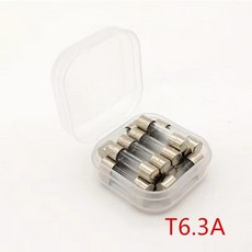 유리관휴즈 자동차 퓨즈 세트 20 개/ T6.3A 250V 5x20mm 느린 블로우 유리관, [01] 옵션1