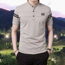 남자 여름 헨리넥 골프 반팔 티셔츠 쿨티셔츠 쿨링 카라 난방 블랙 남성 세미카라티