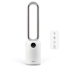 쿠안전자 저소음 날개없는 타워형 선풍기 터치형 리모컨