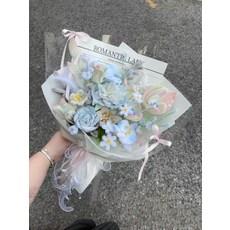 모루 꽃다발 키트 철사 만들기 DIY 모루공예 졸업식, 스프링 웜 믹스, 1개