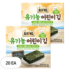 엘빈즈 유기농 어린이김 10p, 자연의 맛, 15g, 20개