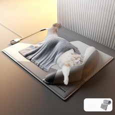 반려동물 온열매트 강아지 전기장판 고양이 방수 발열패드 보온 따뜻한 펫매트, 그레이 S