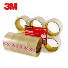 3M 3036-6PK 透明封箱膠帶 (48mm x 40碼) 6捲入 - 包裹寄送必備, 1個