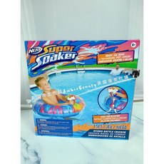 NERF Super Soaker水槍游泳圈水上對戰坐騎兒童充氣浮圈射擊泳池墾丁, 1個, 藍色