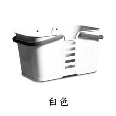 手提塑膠洗澡籃 浴室收納筐, 白色, 1個