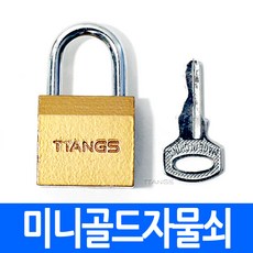 (최저) 미니골드자물쇠 2호 동일키 일반키 보조키 PC방관리용 자물쇠 마스터키 락커룸 사물함 단체용 업소용 대량구매가능, 1개