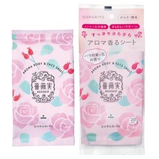 yuRuRITO 香氛身體&臉部濕巾 玫瑰果與花香 20片裝, 1個, 45g