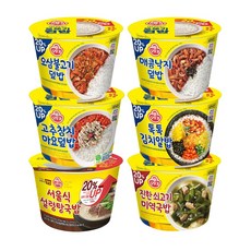 오뚜기컵밥 6종 매콤낙지덮밥+톡톡김치알밥+진한쇠고기미역국밥+오삼불고기덮밥+고추참치마요덮밥+서울식설렁탕국밥, 1개