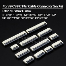 10 개/몫 FPC FFC 플랫 케이블 커넥터 0.5mm 1mm 피치 대합 조개 껍질 소켓 4P 6P 8P 12P 20P 22P 30P, 06 8P, 02 1.0MM
