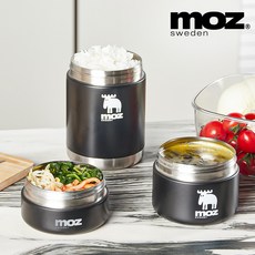 MOZ 스웨덴 316 올스텐 보온도시락 3종 세트, 노르딕블랙, 3개