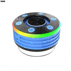 QRU 7級防水浴室藍牙音箱防塵防震迷你無線音響內置FM收音機, 如圖, 藍色