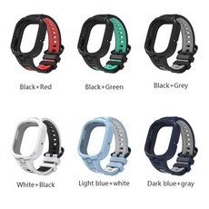 适用于荣耀智能手表4硅胶双色表带honorwatch4一体休闲替换腕带, 黑红,无规格