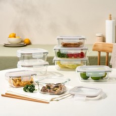 _ WOW 전자레인지 가능한 유리밀폐용기 2P세트 4 size, 520ml 2P세트