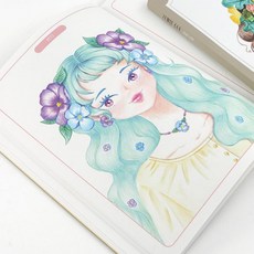 사계절 소녀 컬러링북 시니어 어른 수채화 색칠 공부, 상세페이지 참조, 상세페이지 참조