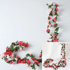 정원 장미 조화 넝쿨 2개 세트 핑크믹스 담쟁이 담쟁이덩쿨조화 담쟁이분재 담쟁이식물