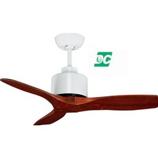 （修一）穩帝士吊扇34吋 BLDC 原木白 吊扇 直流變頻 安裝實拍 實木葉片 不付燈 遙控 台灣製造, 柚木白