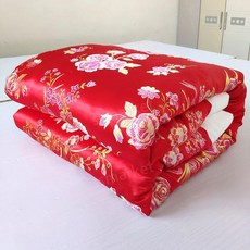 Linding옛날이불 할머니 담요 겨울 옛날 레트로감성 두꺼운 꽃무늬 이불, D(겉면만/솜별도)